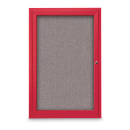 United Visual Products Slim Enclosed Corkboard, 18"x24", Black Alum Frame/Pearl UVEB1824-BLACK-PEARL